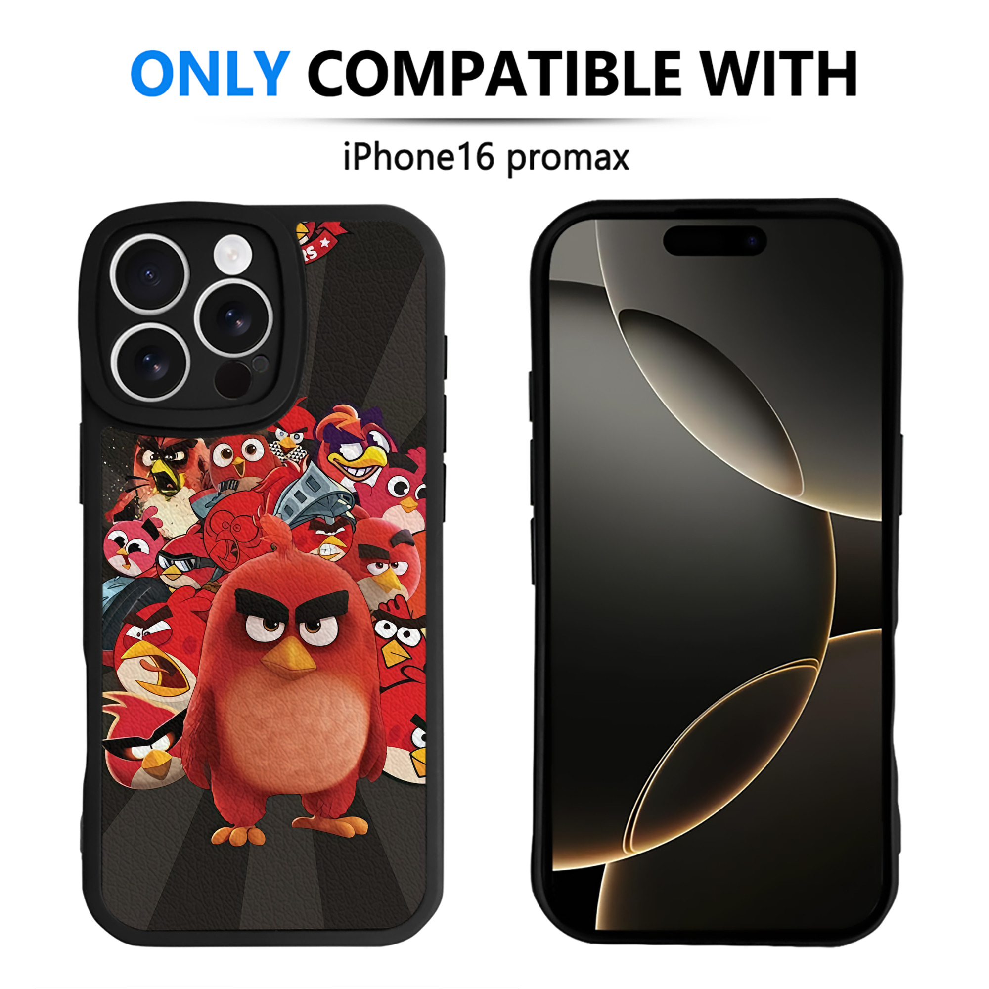 （画像用） Angry Birds アングリーバード 【iPhone 16シリーズ対応】シリコンスマホケース（レザー調） 材質：シリコン